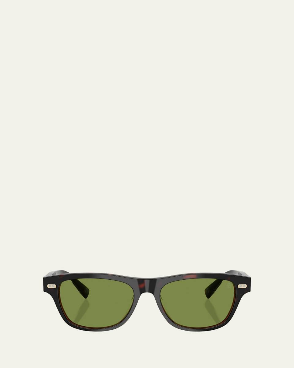 Havana Rectangle Acetate Sunglasses